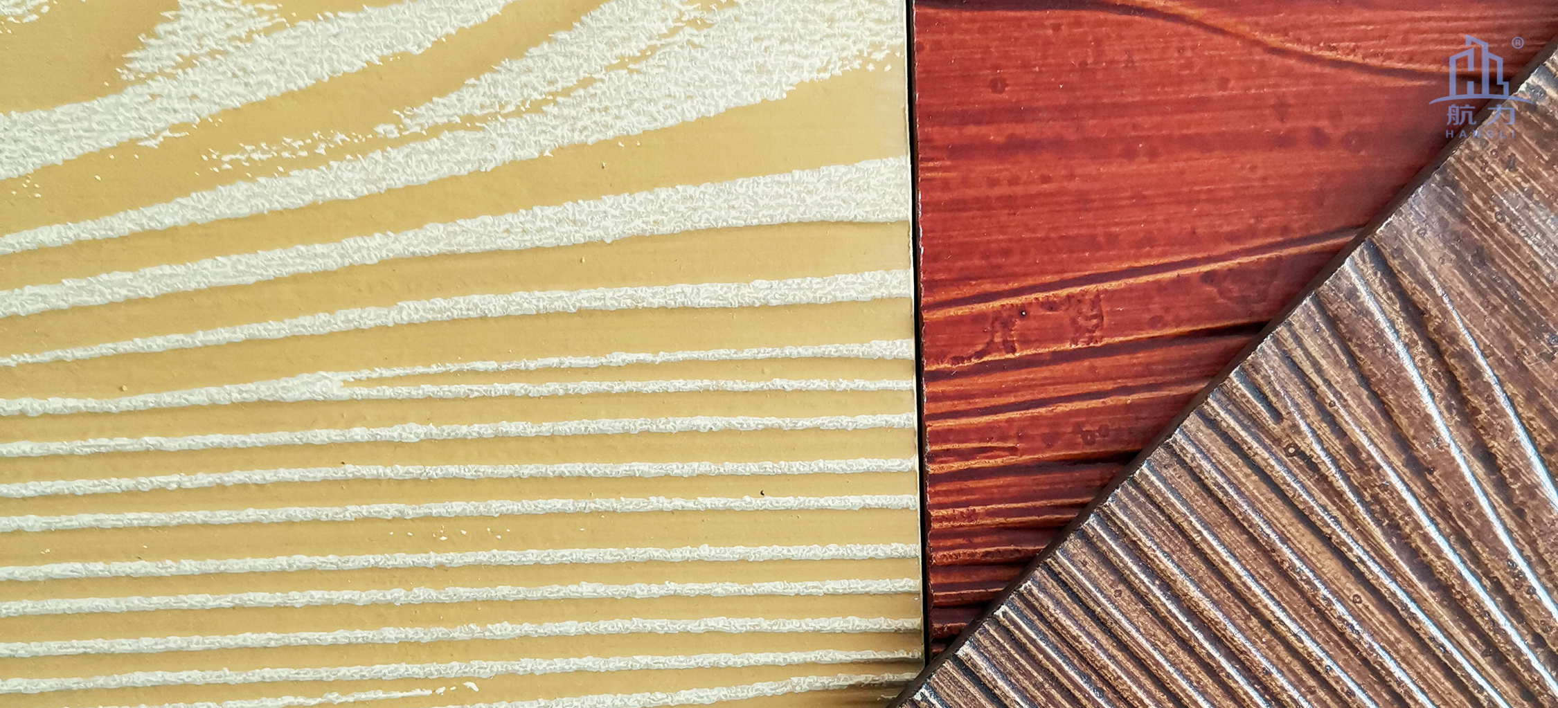 木紋水泥板系列適合于高檔別墅和居民樓房、舊房改造或者大型旅游景區(qū)、輕鋼別墅的正面，外墻和內(nèi)墻裝飾使用。鋪貼方式有披疊、干掛和直接上膠。板材的耐火性強(qiáng)，質(zhì)量輕，長度可達(dá)3.05米。相比起瓷磚較為輕質(zhì)，比木板更耐用。